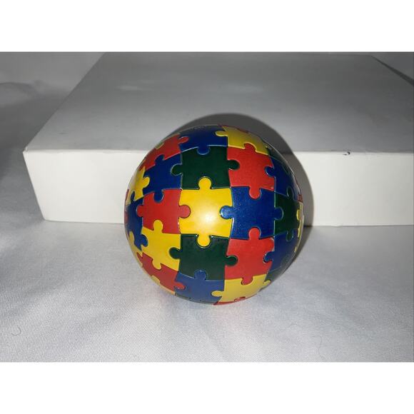 MAGNETIC MULTICOLOR Stainless Steel GLOBE JIGSAW PUZZLE Desk World Paper Weight - Picture 10 of 11